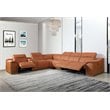 Titan Furnishings 7-Piece 1 Console 3-Power Reclining Leather Sectional in Brown