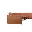 Titan Furnishings 7-Piece 1 Console 3-Power Reclining Leather Sectional in Brown