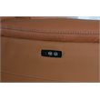 Titan Furnishings 7-Piece 1 Console 3-Power Reclining Leather Sectional in Brown