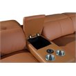 Titan Furnishings 7-Piece 1 Console 3-Power Reclining Leather Sectional in Brown