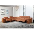 Titan Furnishings 7-Piece 1 Console 4-Power Reclining Leather Sectional in Brown