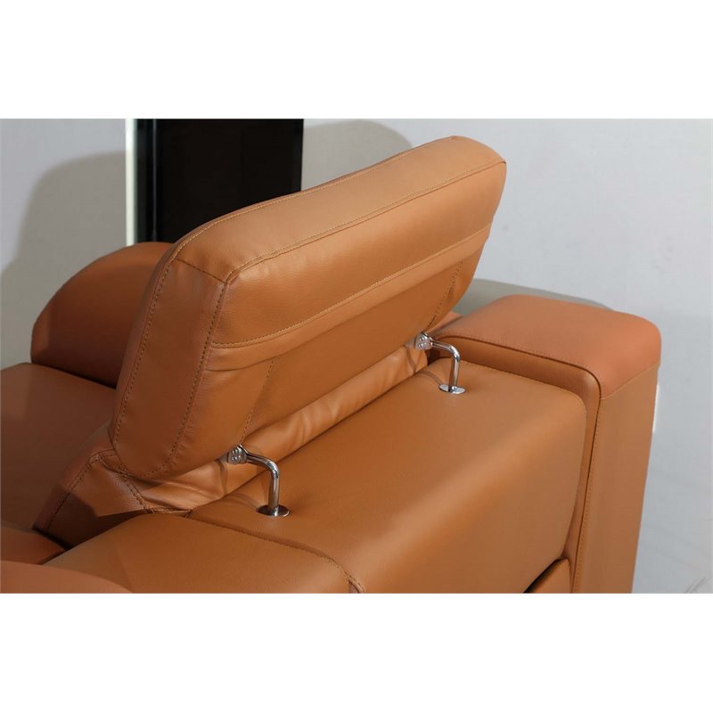 Titan Furnishings 7-Piece 1 Console 4-Power Reclining Leather Sectional in Brown