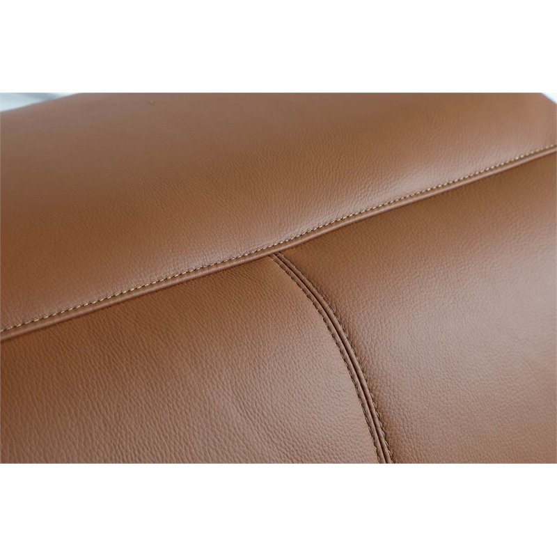 Titan Furnishings 7-Piece 1 Console 4-Power Reclining Leather Sectional in Brown