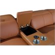Titan Furnishings 7-Piece 1 Console 4-Power Reclining Leather Sectional in Brown