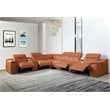 Titan Furnishings 8-Piece 2-Console 4-Power Reclining Leather Sectional in Brown
