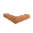 Titan Furnishings 8-Piece 2-Console 4-Power Reclining Leather Sectional in Brown