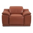 Titan Furnishings Genuine Italian Leather Power Reclining Chair in Camel Brown