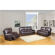 Titan Furnishings Transitional Faux Leather Upholstered Sofa Set in Brown