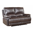Titan Furnishings Transitional Faux Leather Upholstered Sofa Set in Brown