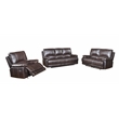 Titan Furnishings Transitional Faux Leather Upholstered Sofa Set in Brown