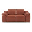 Titan Furnishings Genuine Italian Leather Power Reclining Loveseat in Brown