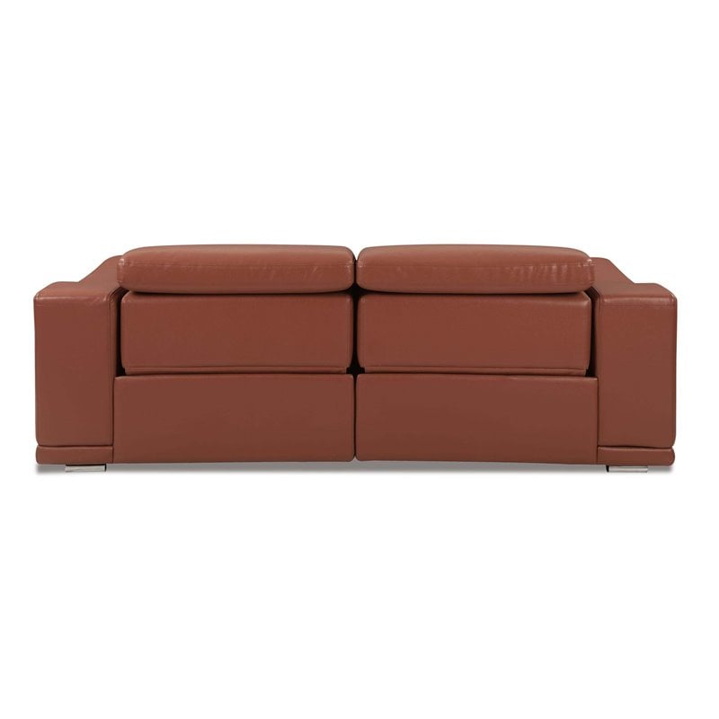 Titan Furnishings Genuine Italian Leather Power Reclining Sofa in Camel