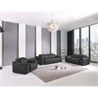 Titan Furnishings Genuine Leather Power Reclining Sofa Set in Dark Gray