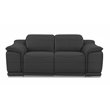 Titan Furnishings Genuine Leather Power Reclining Sofa Set in Dark Gray
