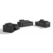 Titan Furnishings Genuine Leather Power Reclining Sofa Set in Dark Gray