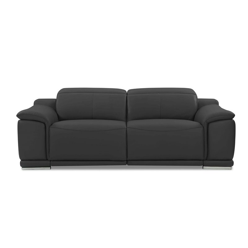 Titan Furnishings Genuine Leather Power Reclining Sofa & Loveseat in Dark Gray
