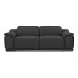 Titan Furnishings Genuine Italian Leather Power Reclining Sofa in Dark Gray
