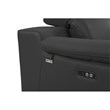 Titan Furnishings Genuine Italian Leather Power Reclining Sofa in Dark Gray