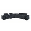 Titan Furnishings 6-Piece 1 Console 3-Power Reclining Leather Sectional in Gray