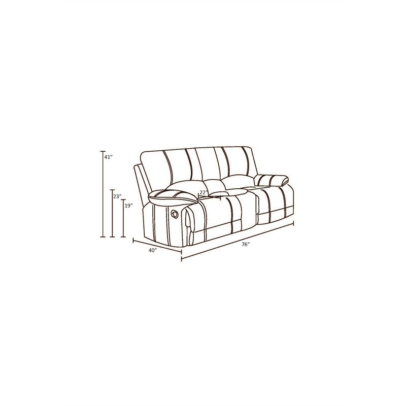 Titan Furnishings Transitional Faux Leather Sofa with Console Loveseat in Brown