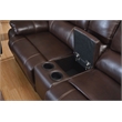 Titan Furnishings Transitional Faux Leather Sofa with Console Loveseat in Brown