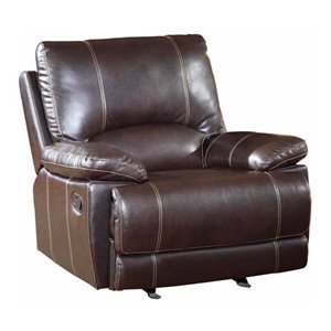 Titan Furnishings 41&quot Faux Leather Upholstered Recliner Chair in Brown