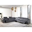 Titan Furnishings 7-Piece 1 Console 3-Power Reclining Leather Sectional in Gray