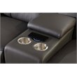 Titan Furnishings 7-Piece 1 Console 3-Power Reclining Leather Sectional in Gray