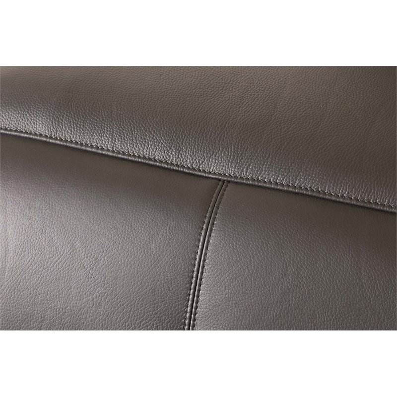 Titan Furnishings 7-Piece 1 Console 3-Power Reclining Leather Sectional in Gray