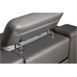 Titan Furnishings 7-Piece 1 Console 3-Power Reclining Leather Sectional in Gray