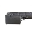 Titan Furnishings 7-Piece 1 Console 3-Power Reclining Leather Sectional in Gray