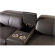 Titan Furnishings 7-Piece 1 Console 3-Power Reclining Leather Sectional in Gray