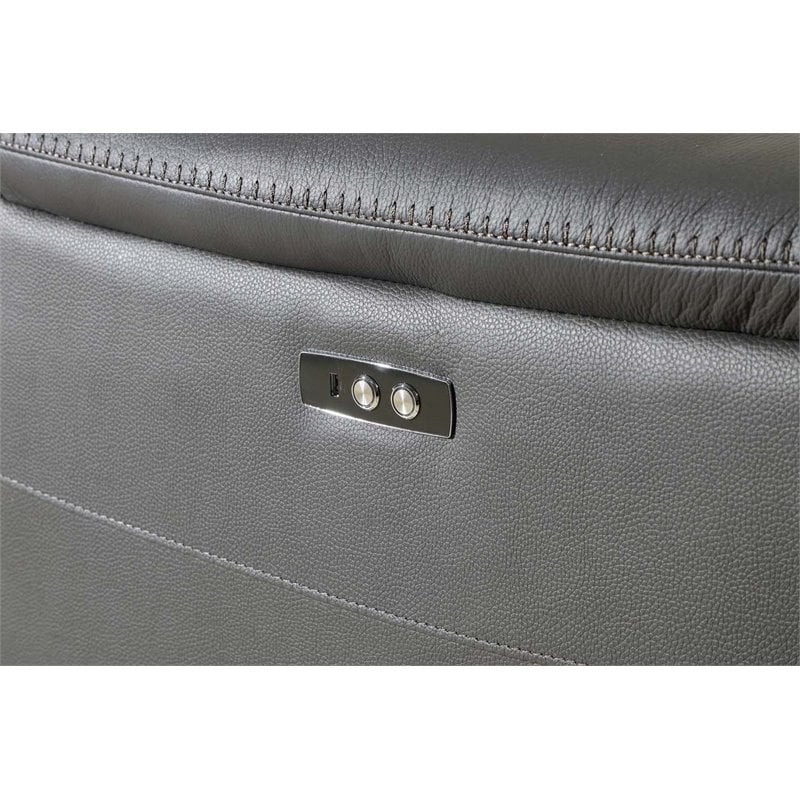Titan Furnishings 8-Piece 2-Console 3-Power Reclining Leather Sectional in Gray