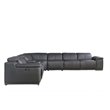 Titan Furnishings 7-Piece 1 Console 4-Power Reclining Leather Sectional in Gray