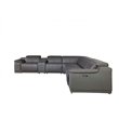 Titan Furnishings 7-Piece 1 Console 4-Power Reclining Leather Sectional in Gray
