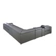Titan Furnishings 7-Piece 1 Console 4-Power Reclining Leather Sectional in Gray