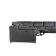 Titan Furnishings 8-Piece 2-Console 4-Power Reclining Leather Sectional in Gray