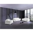 Titan Furnishings Genuine Leather Power Reclining Sofa Set in White