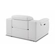 Titan Furnishings Genuine Leather Power Reclining Sofa Set in White