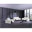 Titan Furnishings Genuine Leather Power Reclining Sofa Set in White