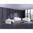 Titan Furnishings Genuine Leather Power Reclining Sofa Set in White