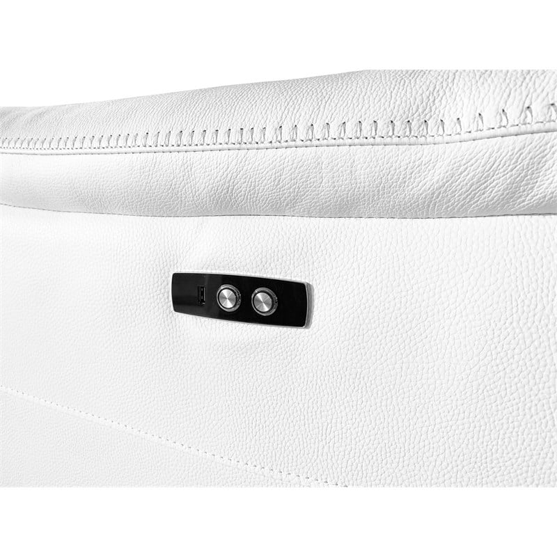 Titan Furnishings 6-Piece 1 Console 3-Power Reclining Leather Sectional in White