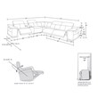 Titan Furnishings 6-Piece 1 Console 3-Power Reclining Leather Sectional in White