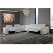 Titan Furnishings 7-Piece 1 Console 3-Power Reclining Leather Sectional in White