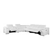 Titan Furnishings 7-Piece 1 Console 3-Power Reclining Leather Sectional in White