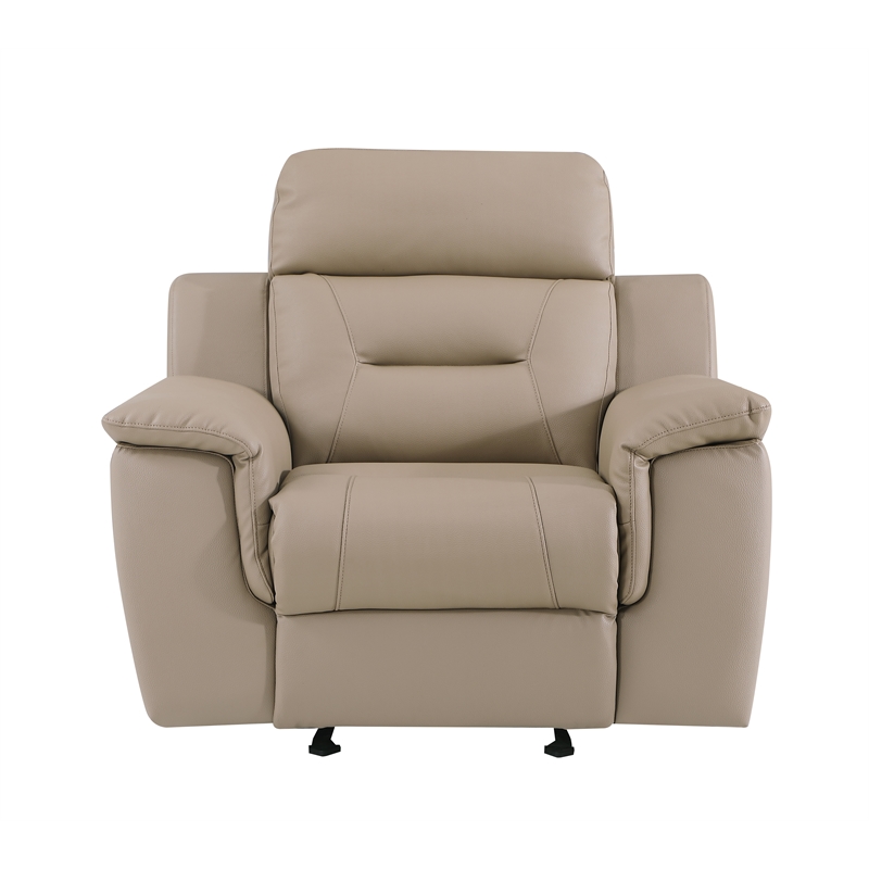 Titan Furnishings Modern Faux Leather Upholstered Sofa Set in Beige