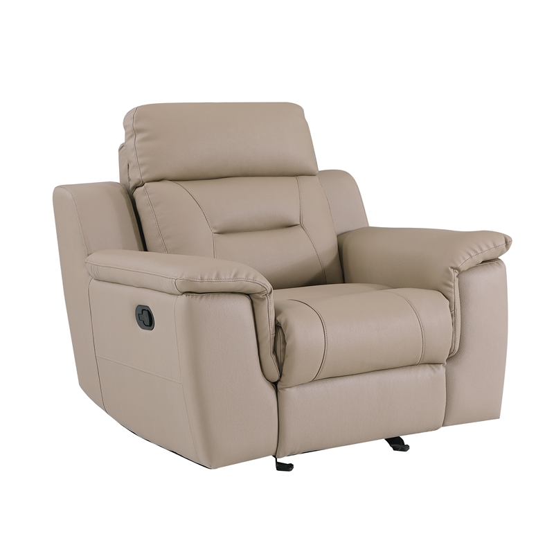 Titan Furnishings Modern Faux Leather Upholstered Sofa Set in Beige