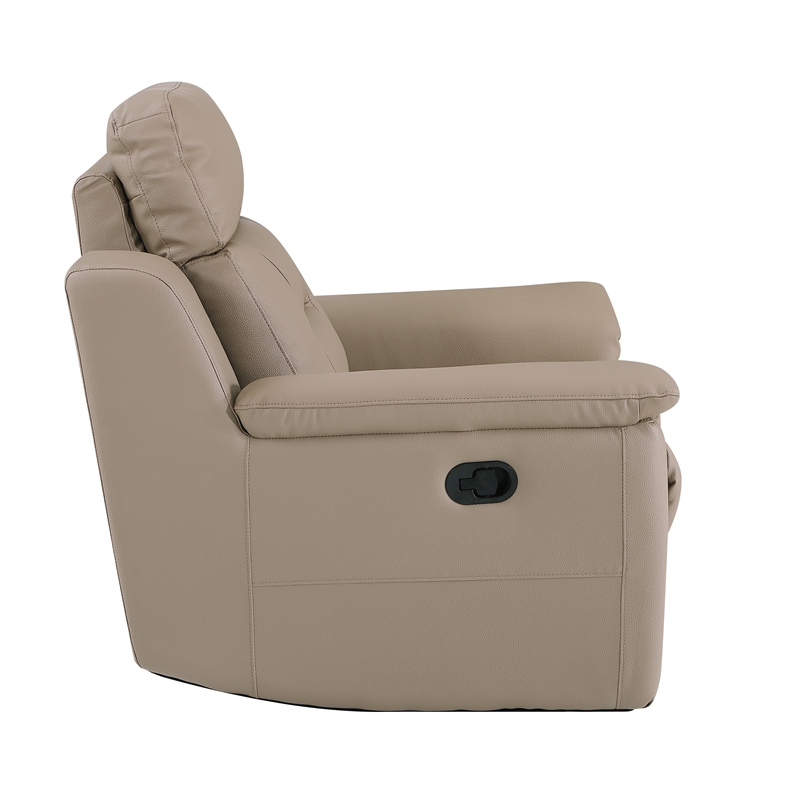 Titan Furnishings Modern Faux Leather Upholstered Sofa Set in Beige