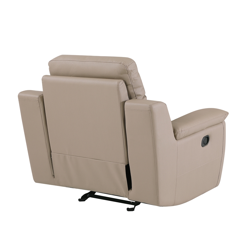 Titan Furnishings Modern Faux Leather Upholstered Sofa Set in Beige