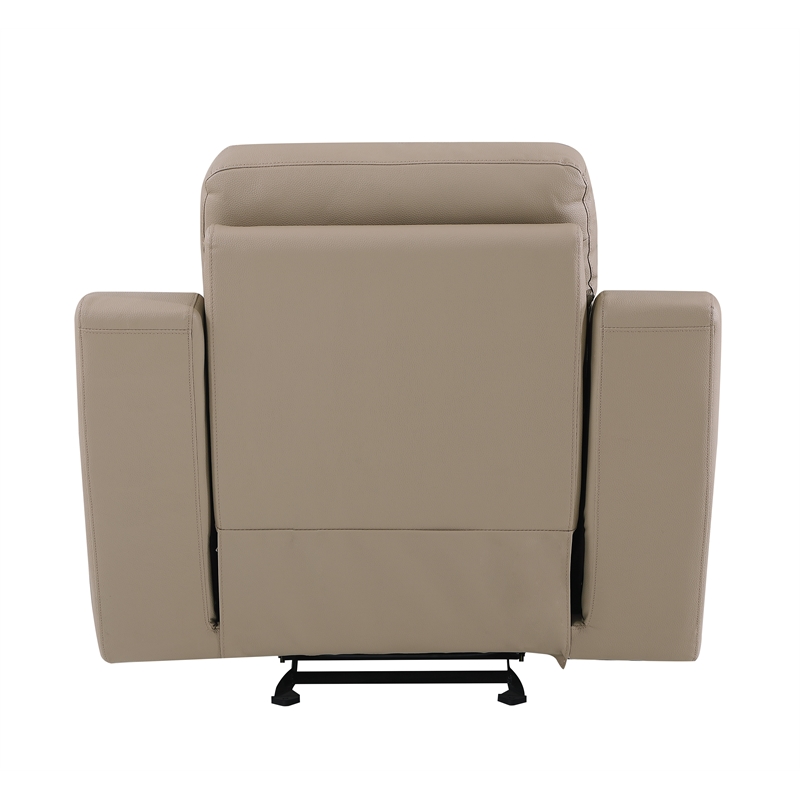 Titan Furnishings Modern Faux Leather Upholstered Sofa Set in Beige